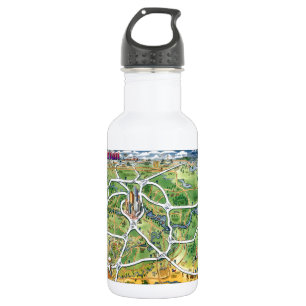 Houston Texas Cartoon Map 532 Ml Water Bottle