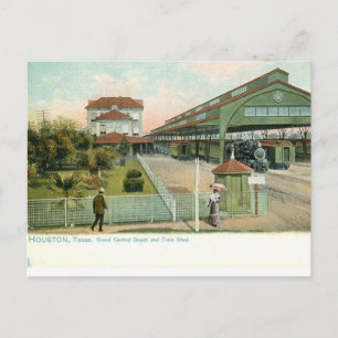 Houston Texas circa 1905 Grand Central Station Postcard