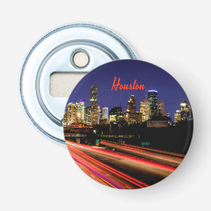 Houston Texas City Skyline Bottle Opener