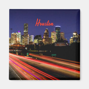 Houston Texas City Skyline Magnet