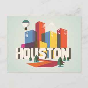 Houston, Texas   Cityscape Design Postcard