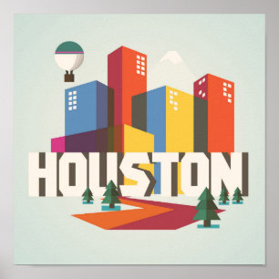 Houston, Texas   Cityscape Design Poster