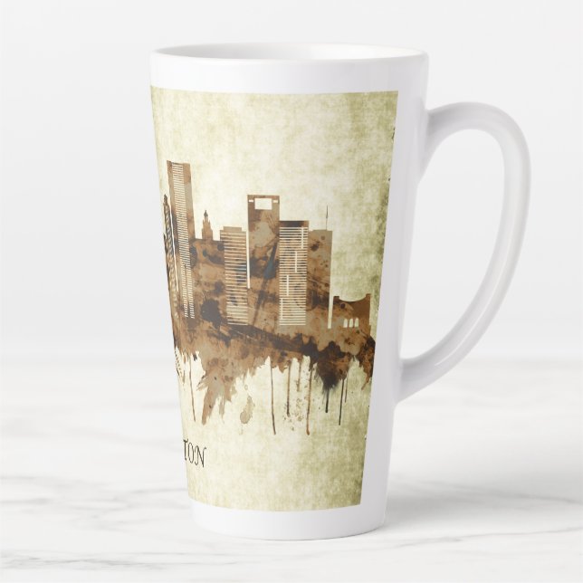 Houston Texas Cityscape Latte Mug (Right)