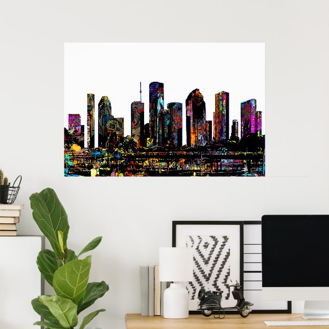 Houston, Texas covered in graffiti  Poster (Home Office)