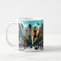 Houston, Texas Downtown City View Abstract Art