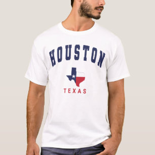 Houston, Texas Flag Map Men's White T-Shirt