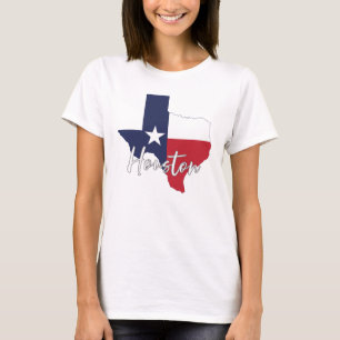 Houston, Texas Flag Map Women's White T-Shirt