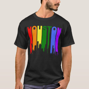 Houston Texas Gay Pride Rainbow Skyline T-Shirt