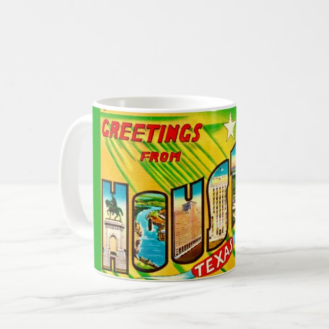 Houston Texas Greeting Postcard Mug (Front Left)