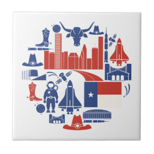 Houston Texas Icons Ceramic Tile