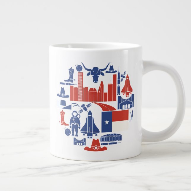 Houston Texas Icons Large Coffee Mug (Right)