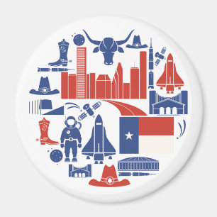 Houston Texas Icons Magnet