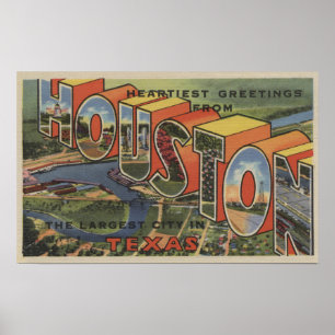 Houston, Texas - Large Letter Scenes 2 Poster