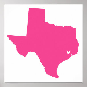 Houston, Texas Love Poster