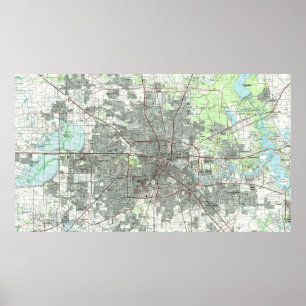 Houston Texas Map (1992) Poster