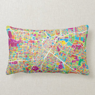 Houston, Texas   Neon Map Lumbar Cushion