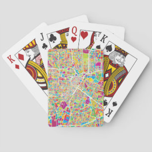 Houston, Texas Neon Map Playing Cards