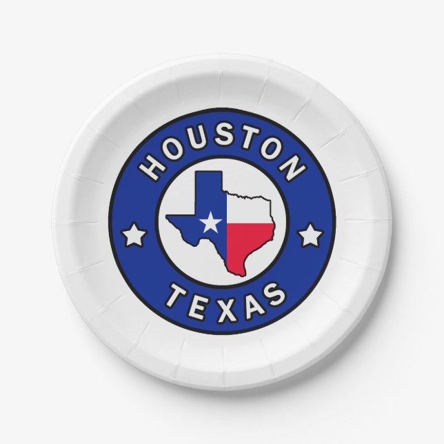 Houston Texas Paper Plate (Front)