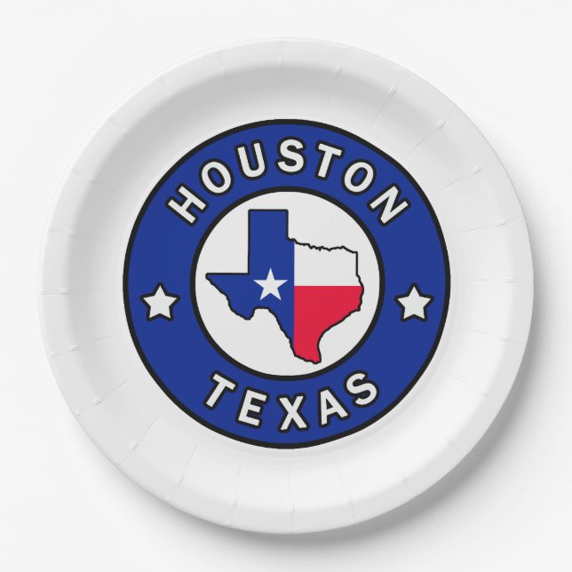Houston Texas Paper Plate (Front)