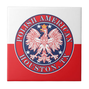 Houston Texas Polish American Eagle Ceramic Tile