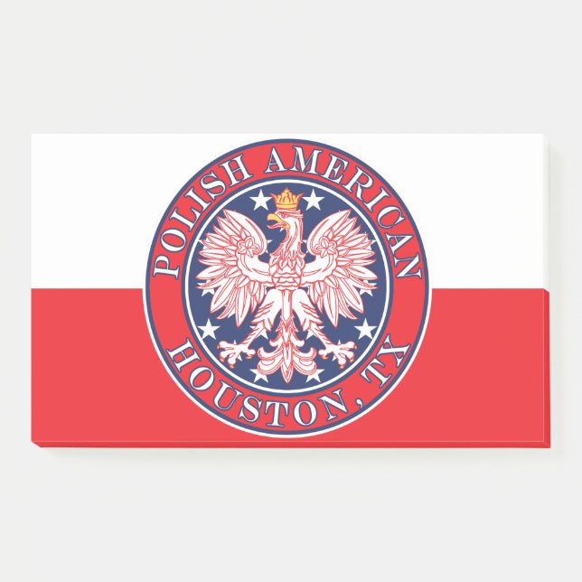 Houston Texas Polish American Eagle Post-it Notes (Front)