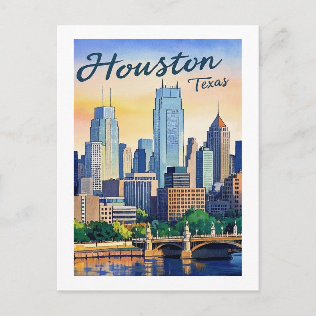 Houston Texas Postcard (Front)