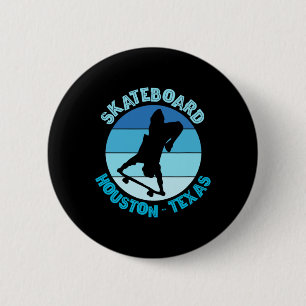 Houston Texas Skateboarder Urn Skateboarding 6 Cm Round Badge