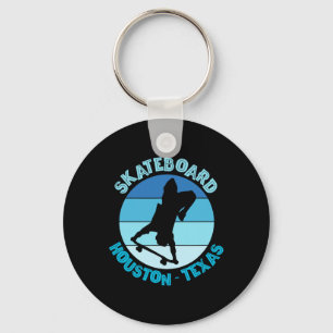 Houston Texas Skateboarder Urn Skateboarding Key Ring