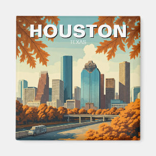 Houston Texas Skyline Cityscape autumn Magnet