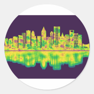 Houston Texas Skyline Classic Round Sticker