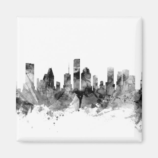 Houston Texas Skyline Magnet (Front)