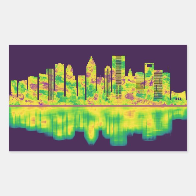 Houston Texas Skyline Rectangular Sticker (Front)