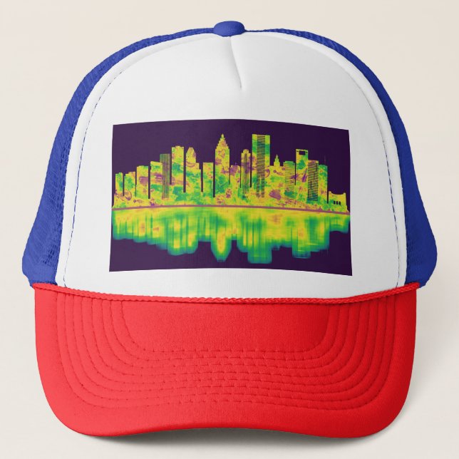 Houston Texas Skyline Trucker Hat (Front)