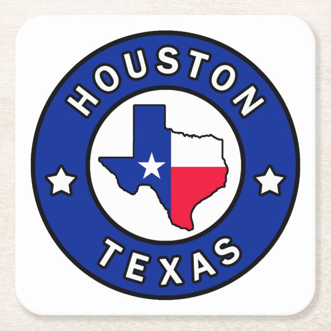 Houston Texas Square Paper Coaster (Front)