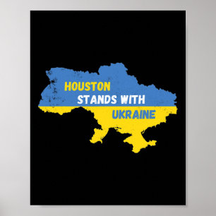 Houston Texas Stands With Ukraine Poster