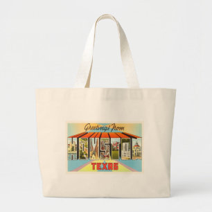 Houston Texas TX Old Vintage Travel Souvenir Large Tote Bag