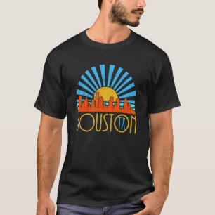 Houston Texas Tx Retro Vintage Sunset City Of Hous T-Shirt