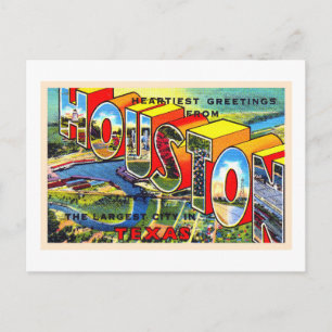 Houston Texas TX Vintage Large Letter Postcard