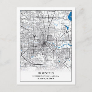 Houston Texas USA City Travel City Map Postcard