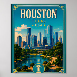 🚀 Houston Texas Vacation Memory Downtown Visit 🚀 Poster