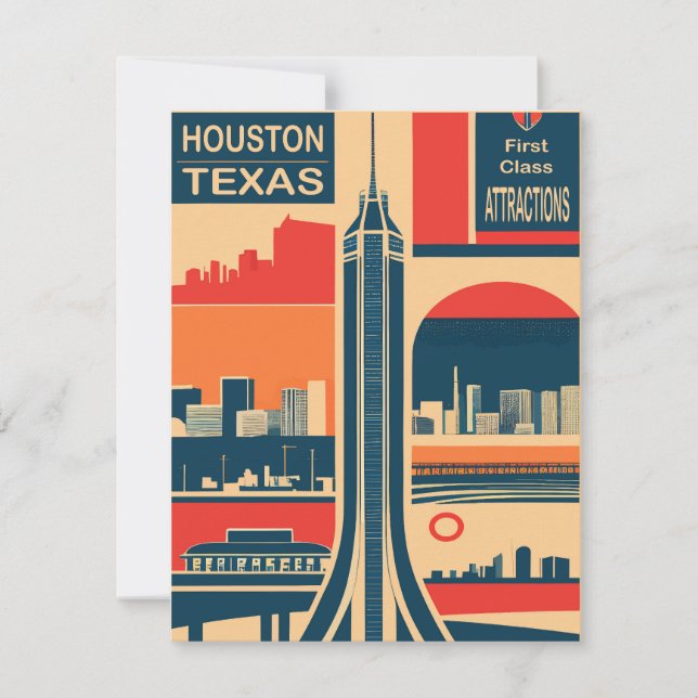 Houston, Texas, Vintage Save The Date (Front)