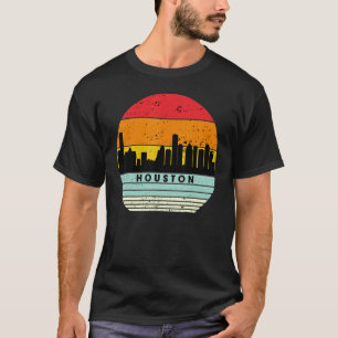 Houston Texas Watercolor Skyline Home State 6 T-Shirt