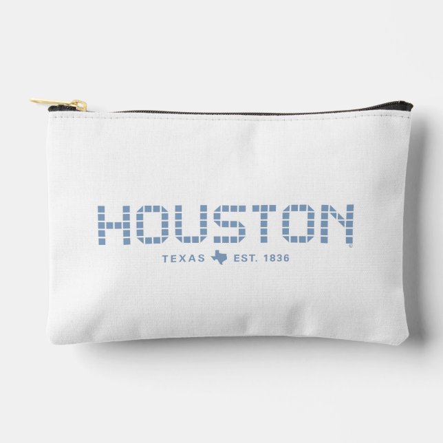 Houston Tile, Blue Tile, Houston Texas Accessory Pouch (Front)