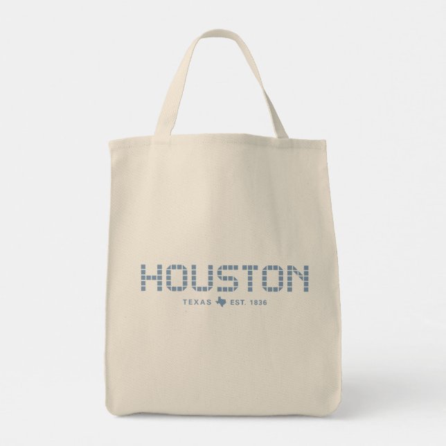 Houston Tile, Blue Tile, Houston Texas Tote Bag (Back)