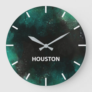 Houston Time Zone Newsroom Wall Large Clock