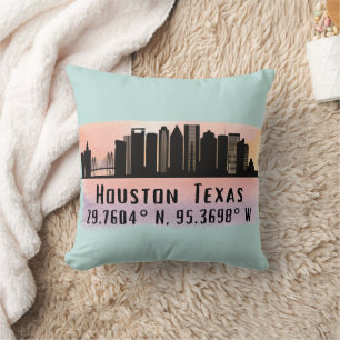 Houston TX City Skyline  Cushion