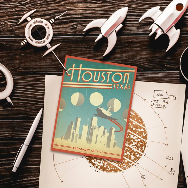 Houston, TX Postcard (Card on table)