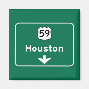 Houston, TX Road Sign Magnet