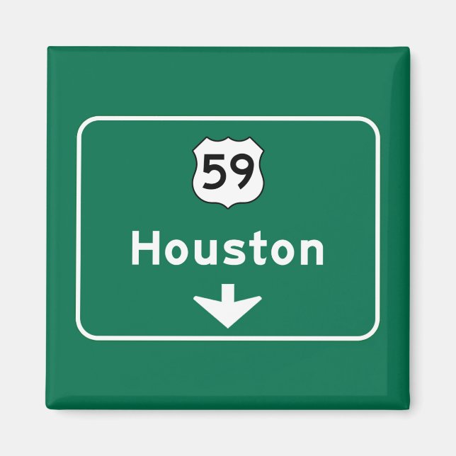 Houston, TX Road Sign Magnet (Front)