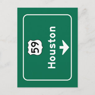 Houston, TX Road Sign Postcard